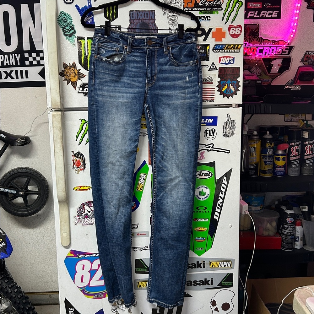 BKE Culture Distressed Denim Jeans | Mid Rise, Slim Fit (28x31.5)
